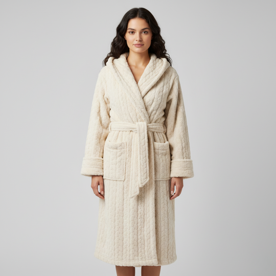 Livia | Dames Badjas Winter Met Capuchon Larenza.nl