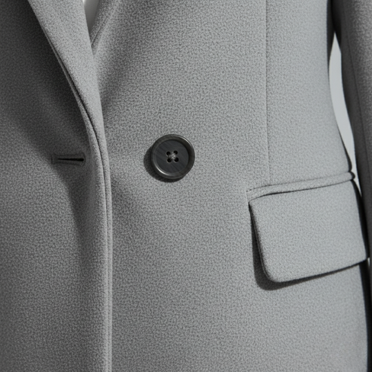 Liza | Dames Mantel Lang Knoopsluiting Larenza.nl