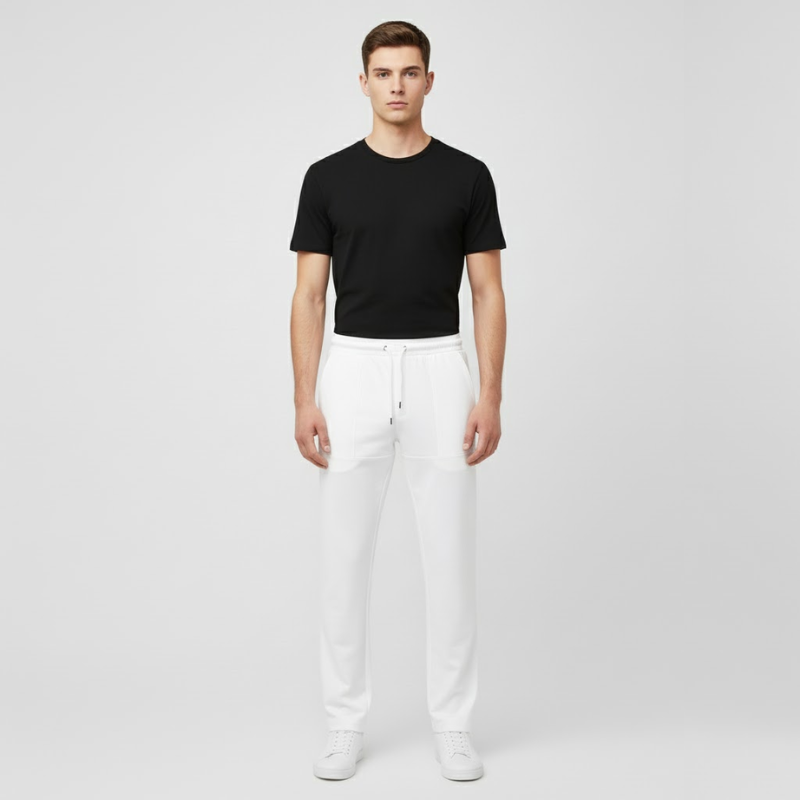 Maas | Heren Smart Casual Broek Wit Larenza.nl