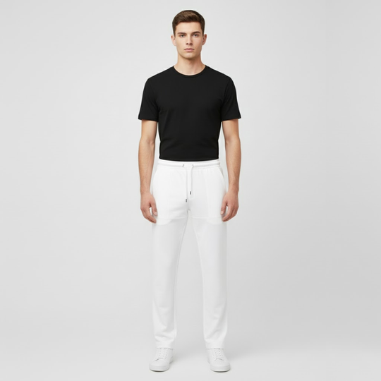 Maas | Heren Smart Casual Broek Wit Larenza.nl