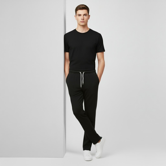 Maas | Heren Smart Casual Broek Zwart Larenza.nl