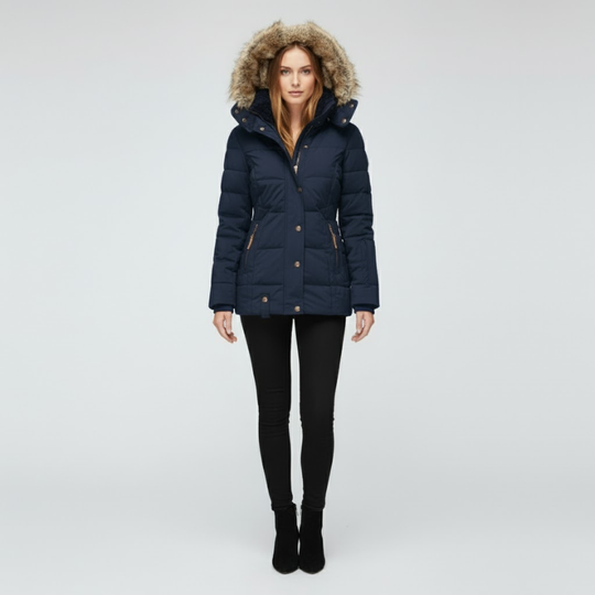 Madelief | Dames Waterdichte Winterjas Blauw Larenza.nl