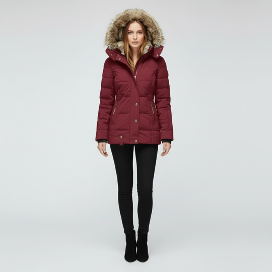 Madelief | Dames Waterdichte Winterjas Rood Larenza.nl