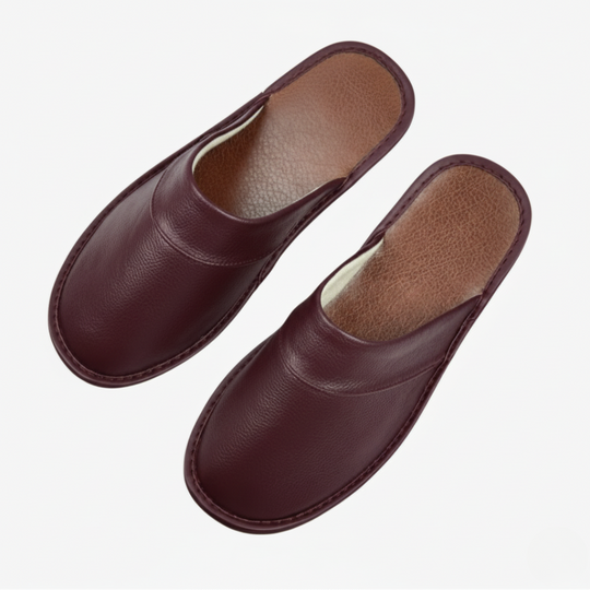 Martijn | Heren Pantoffels Warm Antislip Bordeau Larenza.nl