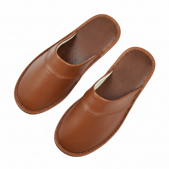 Martijn | Heren Pantoffels Warm Antislip Koffie Larenza.nl