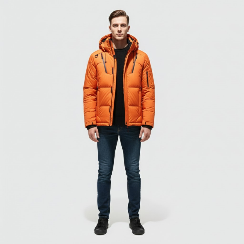 Matthijs | Heren Premium Donzen Jas Oranje Larenza.nl