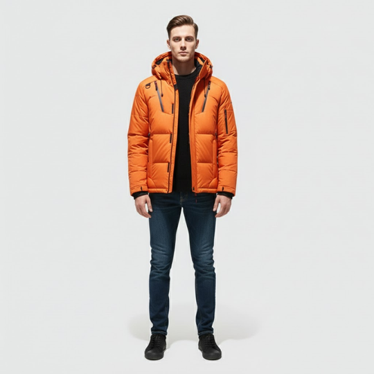 Matthijs | Heren Premium Donzen Jas Oranje Larenza.nl