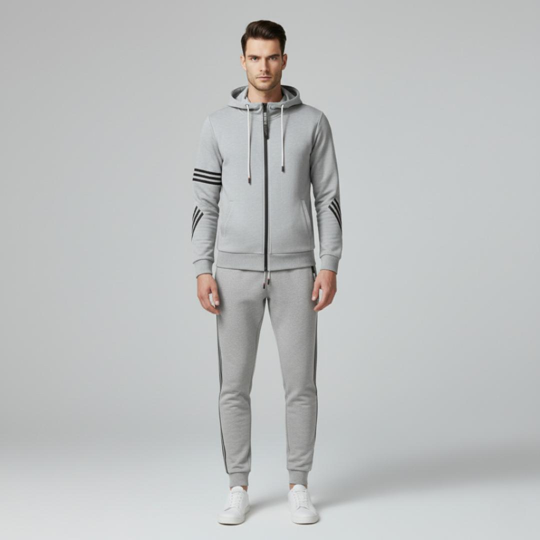 Mees | Heren Trainingspak 2-delig Joggingpak Grijs Larenza.nl
