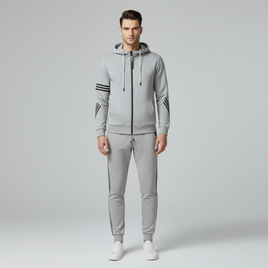 Mees | Heren Trainingspak 2-delig Joggingpak Grijs Larenza.nl