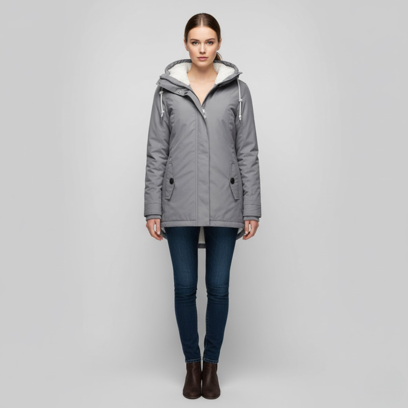 Milou | Dames Winterjas Grijs Larenza.nl