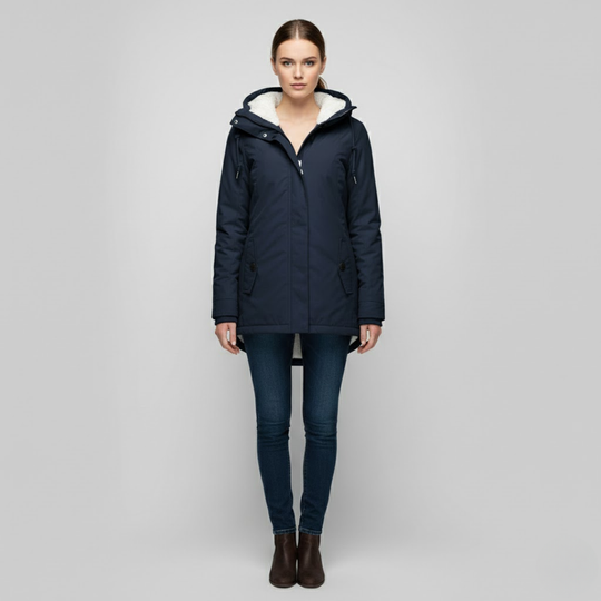 Milou | Dames Winterjas Marineblauw Larenza.nl