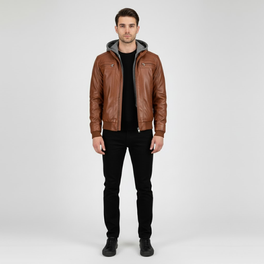 Niek | Heren Jas met Capuchon Bruin Larenza.nl