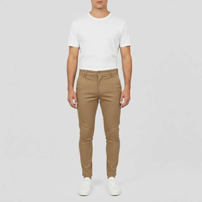 Niels | Heren Slim Fit Business Broek Lichtbruin Larenza.nl