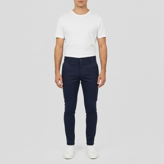 Niels | Heren Slim Fit Business Broek Marineblauw Larenza.nl
