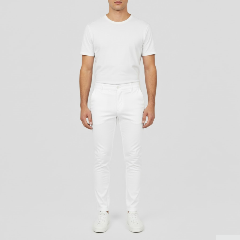 Niels | Heren Slim Fit Business Broek Wit Larenza.nl