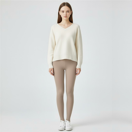 Nora | Dames Premium Winter Leggings Koffiebruin Larenza.nl