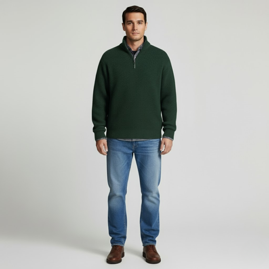 Noud | Heren Trui Gebreide Pullover Groen Larenza.nl
