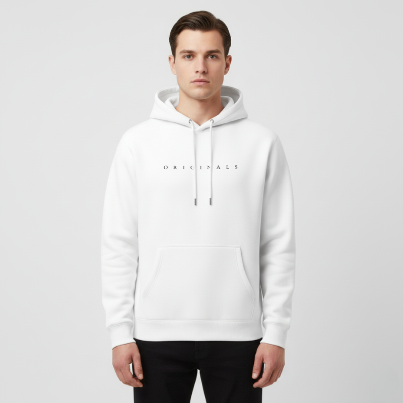 Pieter | Heren Hoodie Met Capuchon Wit Larenza.nl