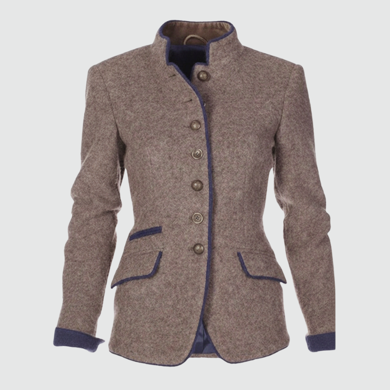 Petra | Dames Lange Mouw Effen Jas Larenza.nl