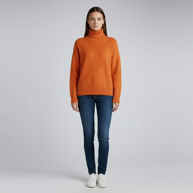 Quinty | Dames Warme Coltrui Oranje Larenza.nl