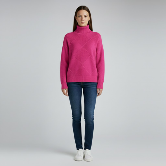 Quinty | Dames Warme Coltrui Roze Larenza.nl
