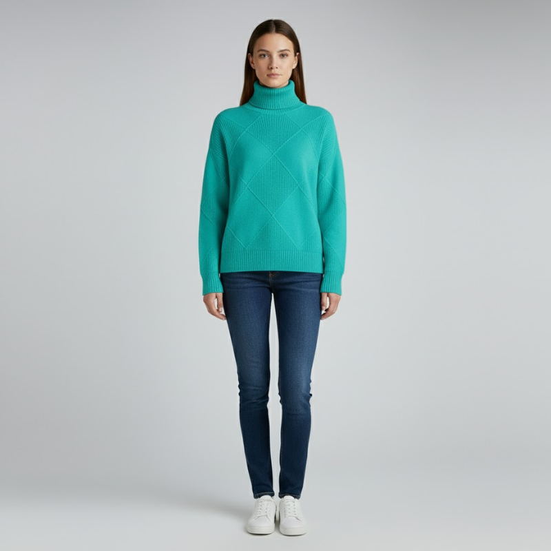 Quinty | Dames Warme Coltrui Turquoise Larenza.nl