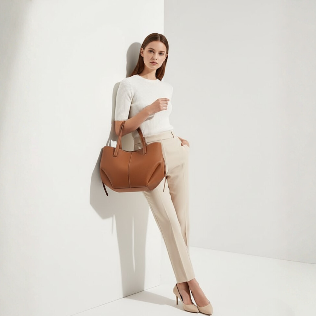 Romy | Dames Vintage Tote Bag Bruin Larenza.nl