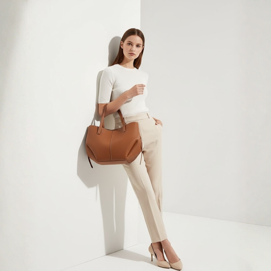 Romy | Dames Vintage Tote Bag Bruin Larenza.nl