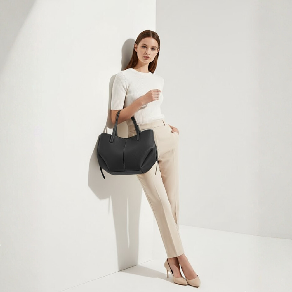 Romy | Dames Vintage Tote Bag Zwart Larenza.nl