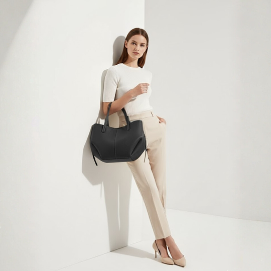 Romy | Dames Vintage Tote Bag Zwart Larenza.nl