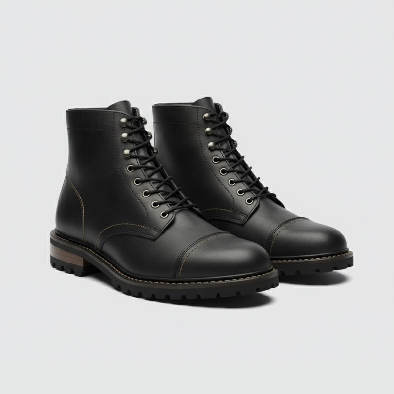 Sander | Heren Retro Comfort Schoenen Zwart Larenza.nl