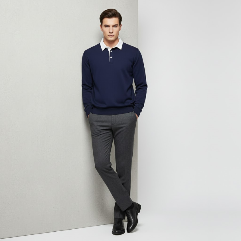 Stefan | Heren Lange Mouw Polo Larenza.nl