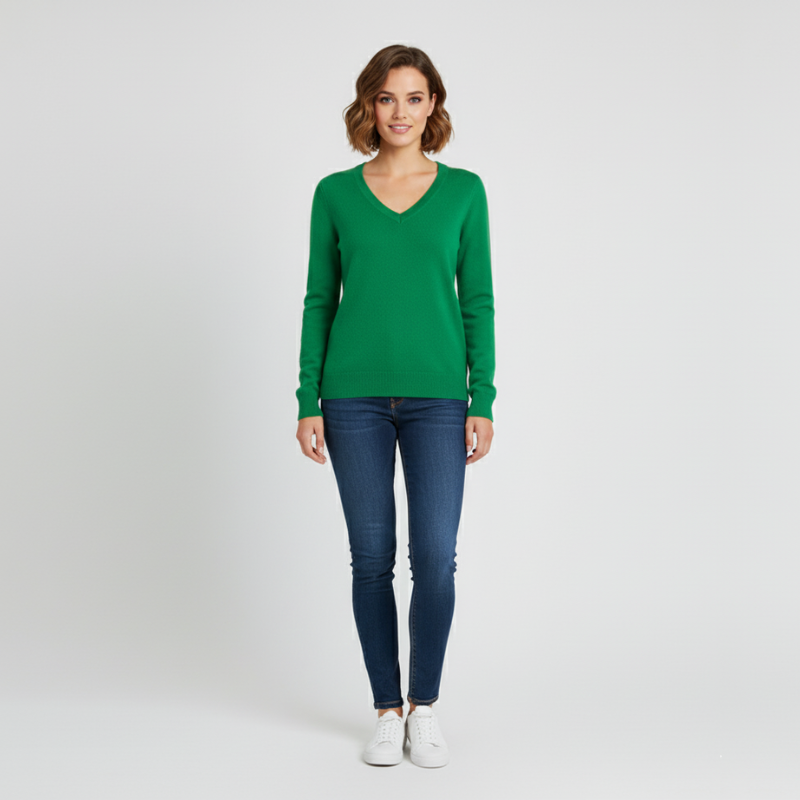 Tess | Dames Gebreide Trui Pullover Groen Larenza.nl