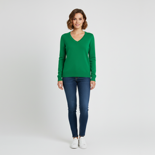 Tess | Dames Gebreide Trui Pullover Groen Larenza.nl