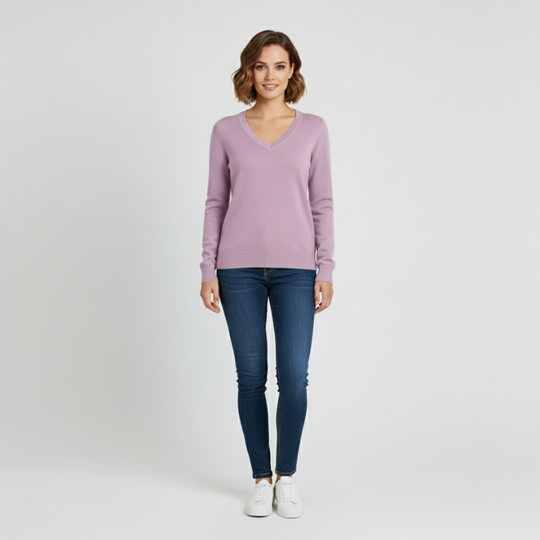 Tess | Dames Gebreide Trui Pullover Paars Larenza.nl