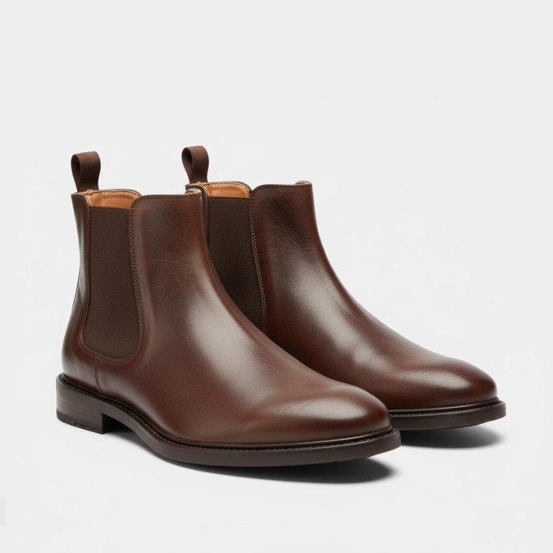 Ties | Heren Chelsea Boots Donkerbruin Larenza.nl
