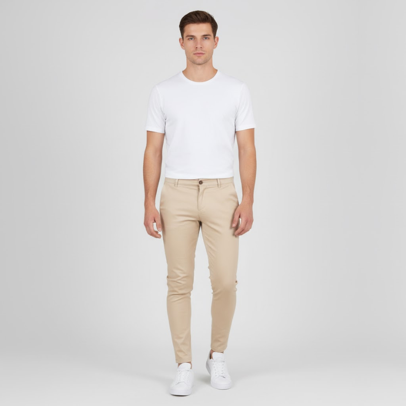 Tom | Heren Chino Skinny Fit Beige Larenza.nl