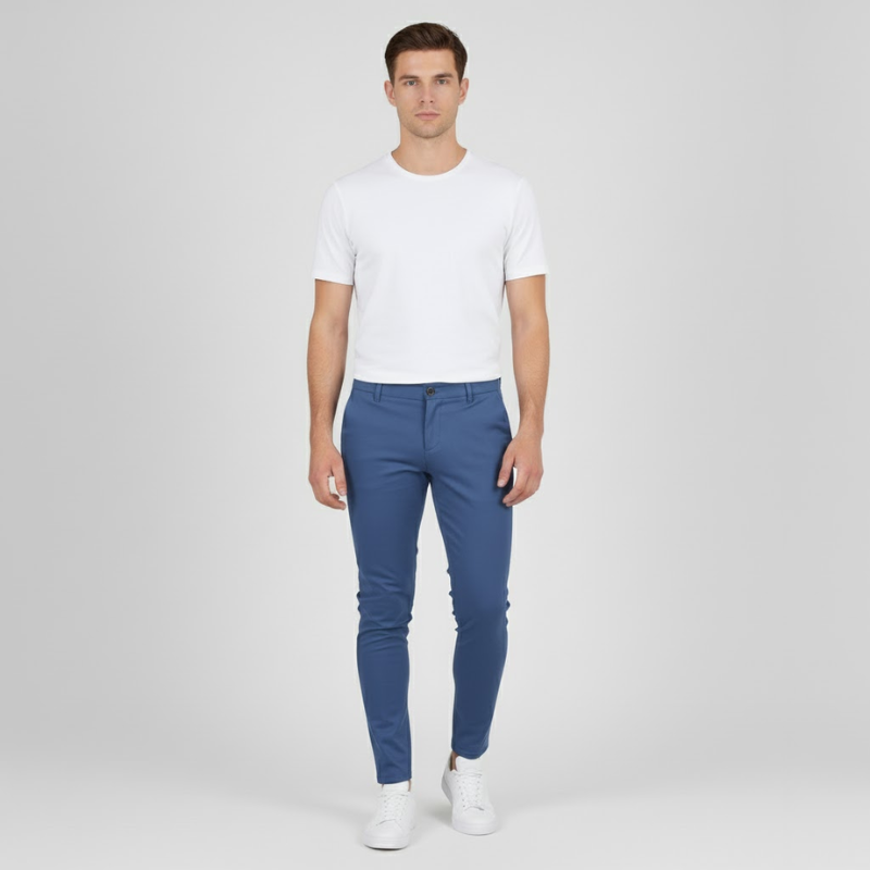 Tom | Heren Chino Skinny Fit Blauw Larenza.nl
