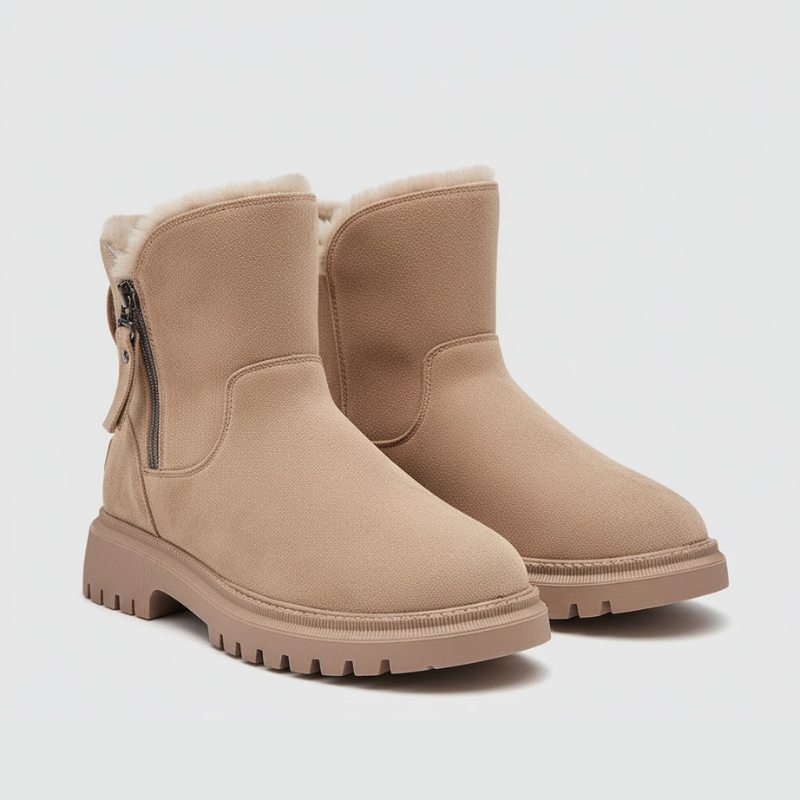 Vera | Dames Winterlaarzen Beige Larenza.nl