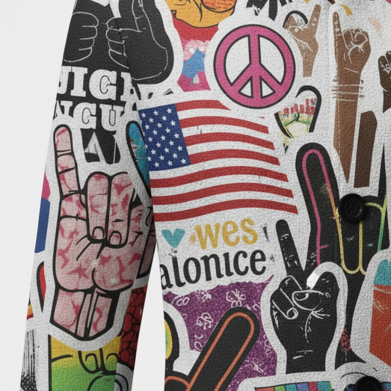 Xander | Heren Lange Jas met Grafische Print Larenza.nl